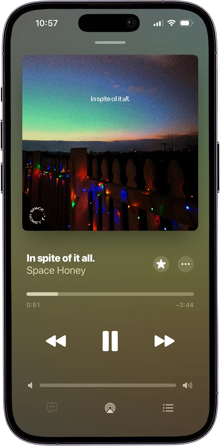 'In Spite of It All' single art on Apple Music, now playing