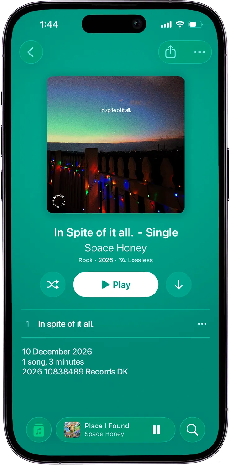 'In Spite of It All' single page on Apple Music